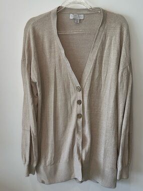 Barefoot Dreams Beige Button-Front Women's Cardigan